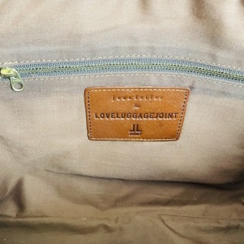 Vintage Jana Feifer Love Luggage Joint Genuine Leather Handbag 17"x4"x10" Brown - Picture 10 of 10